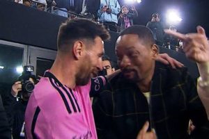 Will Smith enloquece tras saludar a Lionel Messi en el estadio