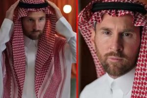 Messi se convierte en modelo de turbantes de lujo en Arabia Saudí