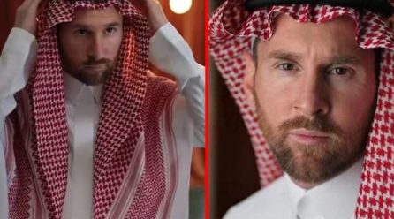 Messi se convierte en modelo de turbantes de lujo en Arabia Saudí