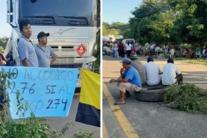 Comunarios mantienen el bloqueo de carretera en Abapó exigiendo modificar el código censal