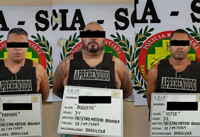 Tres peligrosos miembros del PCC son capturados en Santa Cruz con identidades falsas