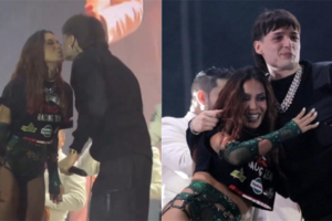 ¿Son novios? Anitta y Peso Pluma se dan un beso en pleno concierto