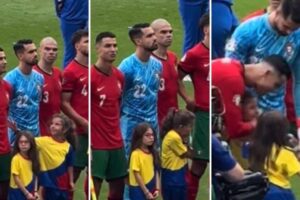 La tierna reacción de una niña cuando tocó a Cristiano Ronaldo en la Eurocopa