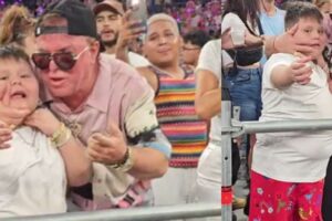 Papá de Karol G hizo enojar a Iker, el niño que acompaña a ‘La Bichota’ en sus conciertos