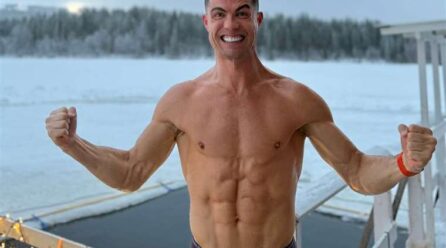 Cristiano Ronaldo conoció a Papá Noel y pasó Navidad en ropa interior