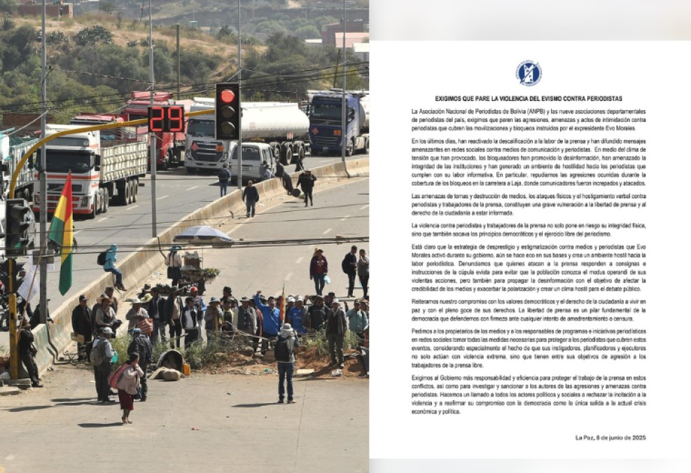 ANPB denuncia agresiones y amenazas contra periodistas en movilizaciones evistas y exige protección estatal